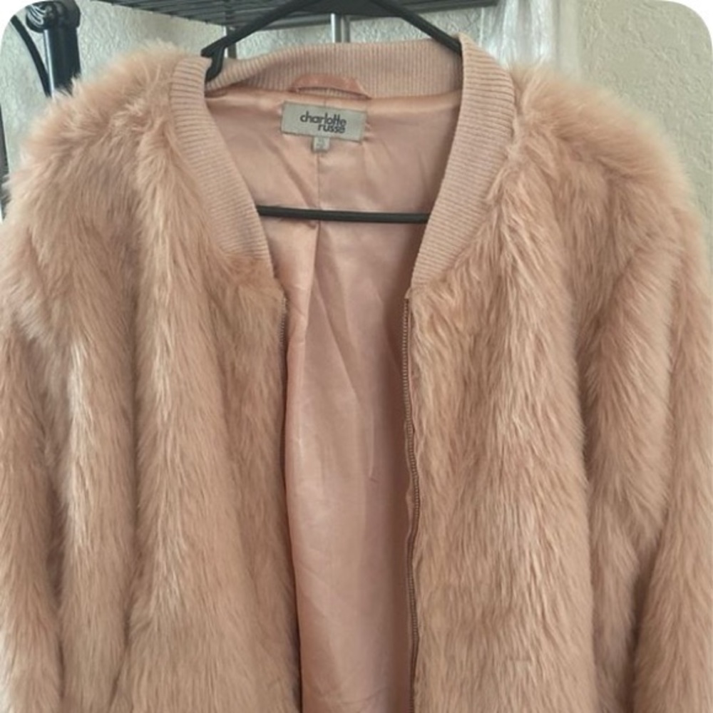Baby pink furry coat size extra large